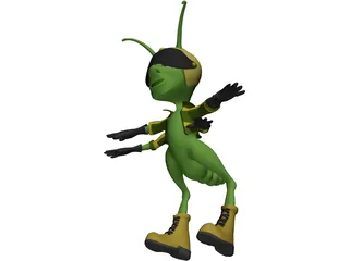 Grasshopper Cartoon 3D Model preview