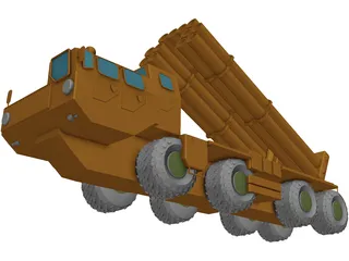 BM-30 Smerch (Tornado) 3D Model preview
