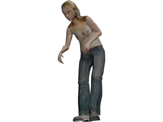 Woman Golfer 3D Model preview