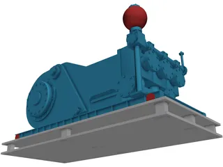 Oil Rig Mud Pump 3D Model preview