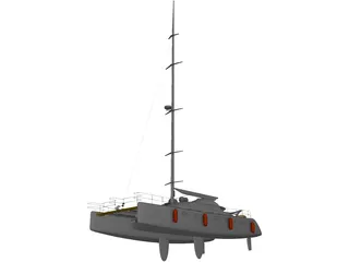 Cruising Catamaran 3D Model preview