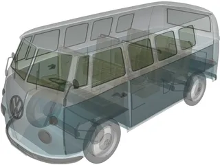 Volkswagen Combi (1971) 3D Model preview