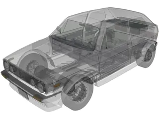 Volkswagen Golf I GTi (1984) 3D Model preview