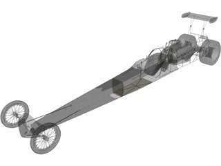 Dragster Rear Engine 3D Model preview