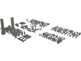 City Buildings Set 3D Model preview