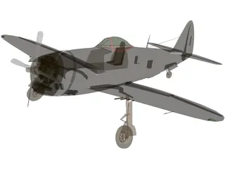 Republic P-47 Thunderbolt Bubble Canopy 3D Model preview