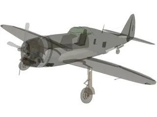 Republic P-47 Thunderbolt Greenhouse Canopy 3D Model preview