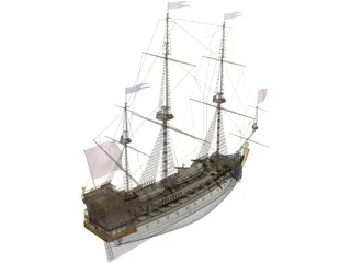 La Sirene Ship Of Line 3D Model preview