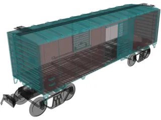 Cargo Wagon Car Box 3D Model preview