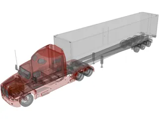 Kenworth T600 with Trailer 3D Model preview