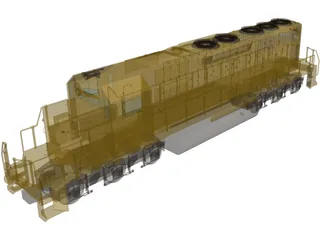 EMD SD40 SantaFe 3D Model preview