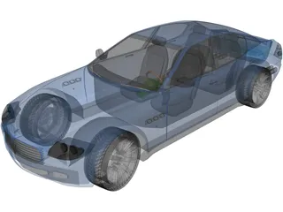 Maserati Quattroporte (2004) 3D Model preview
