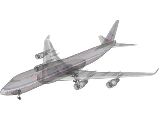 Boeing 747-400 Airliner 3D Model preview