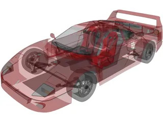 Ferrari F40 (1987) 3D Model preview