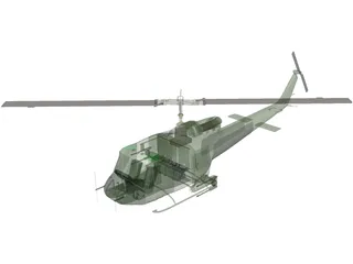 Bell UH-1H Huey 3D Model preview