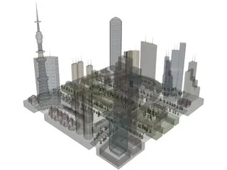 City Part Metropolis 3D Model preview