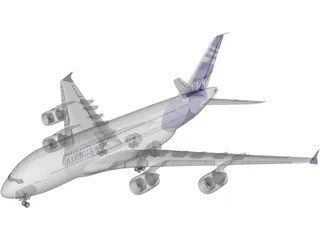 Airbus A380 Airliner 3D Model preview