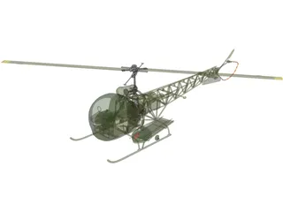 Bell H13 3D Model preview