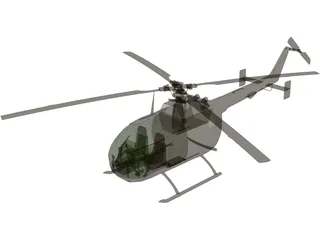 MBB BO 105 3D Model preview