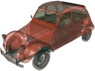 Citroen 2CV (1964) 3D Model preview