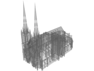 Cathedral Clermont 3D Model preview