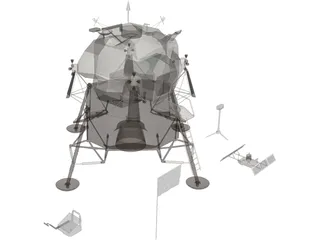 Eagle First Lunar Landing 3D Model preview