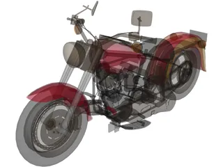 Harley-Davidson FLSTF Fatboy 3D Model preview