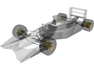 F1 Jordan 191 3D Model preview