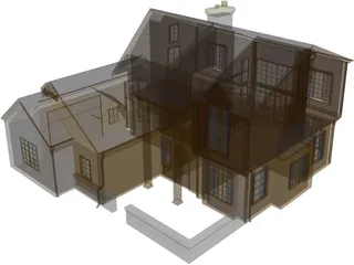 House Two Story Traditional 3D Model preview