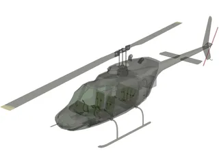 Bell 206 JetRanger [+Interior] 3D Model preview