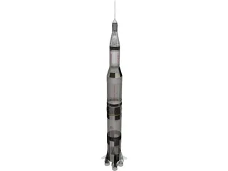 Apollo Saturn V Rocket 3D Model preview