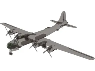 Boeing B-29 Superfortress 3D Model preview