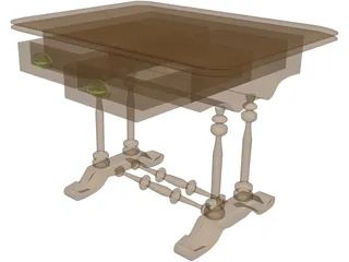Table Biedermeier 3D Model preview