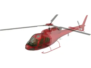 Eurocopter AS-350 Ecureuil 3D Model preview