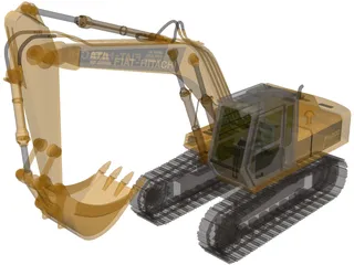 Excavator Fiat Hitachi FH200 3D Model preview