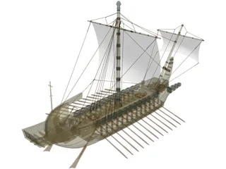 Greek Warship 3D Model preview