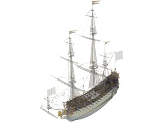 Le Soleil Royal Ship Of Line 3D Model preview