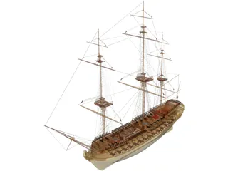 Le Superbe Ship Of Line 3D Model preview