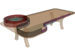 Roulette Table 3D Model preview