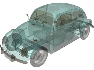 Volkswagen Beetle (1954) 3D Model preview