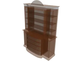 Bookcase Satinwood 3D Model preview
