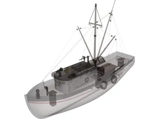 Shrimp Boat 3D Model preview