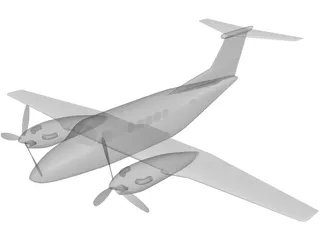 Beechcraft King Air B-200 Beech King 3D Model preview