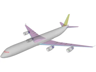 Airbus A340 3D Model preview