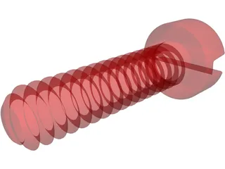 Screw 34 Flat Head Machine 3D Model preview