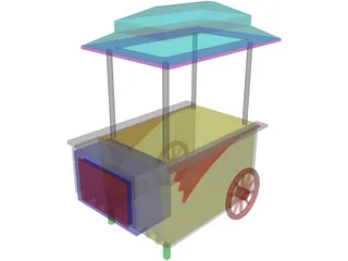 Vending Peddler's Cart 3D Model preview