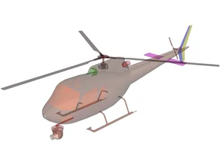 Eurocopter AS-350 Ecureuil 3D Model preview