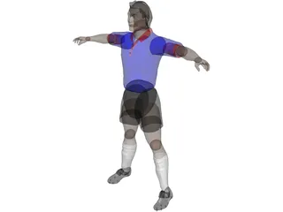 Soccer Player 3D Model preview