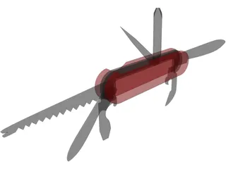 Pocket Knife 3D Model preview