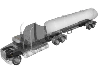 Semi Tanker 3D Model preview